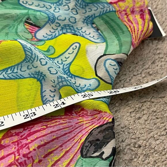 ABS Semi Sheer Multicolored Anchor Printed Top Size Large NWT - Picture 7 of 8